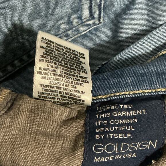 GoldSign Mid Rise Wide Leg Jeans Women’s M Blue Light Wash Cropped Distressed 29 - Picture 6 of 16